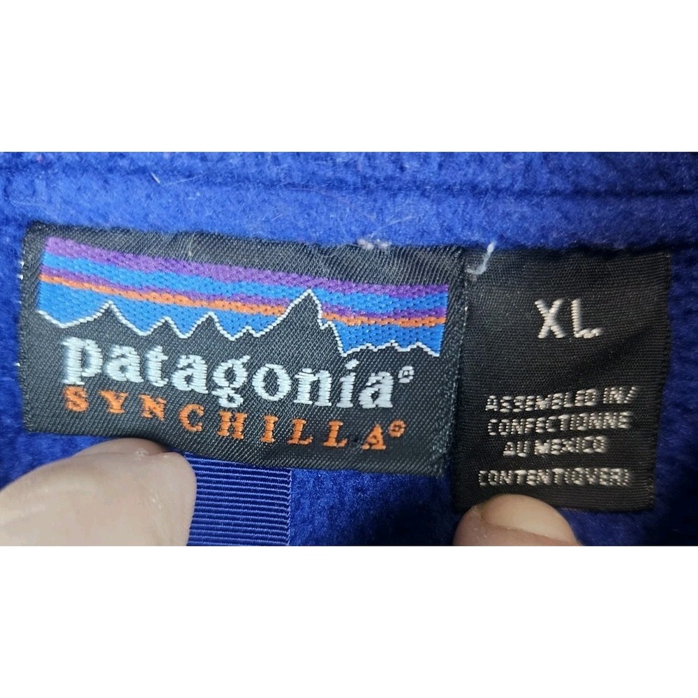 Patagonia Synchilla Men's Polyester Half Zip Fleece Sweater Blue XL - Picture 4 of 9